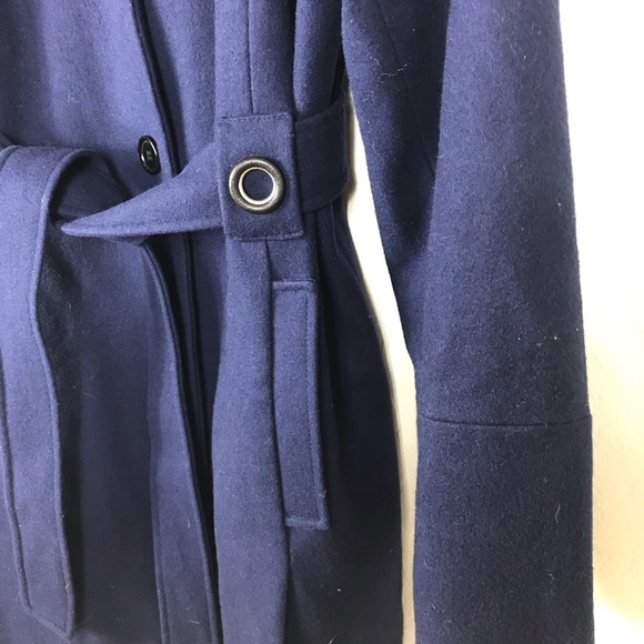Centigrade Outerwear Wool Trench Coat Blue Medium - Picture 3 of 6